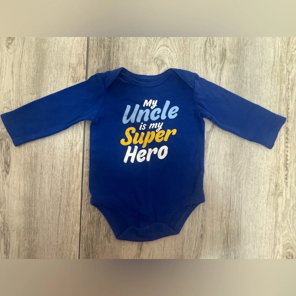 Carter's Blue My Uncle is my Superhero Onesie